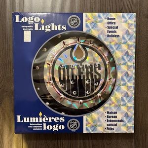 3 for $15 Oilers Sign Logo Light Holographic Mini Lights NHL Edmonton Oilers 13"